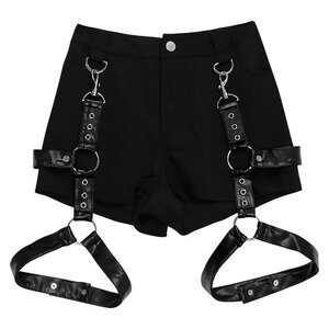 LISTEN FLAVOR Shorts w/ Harness Garter Belt L Size Black