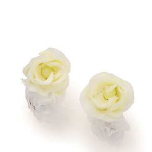 LIZ LISA Rose Tulle Earrings White