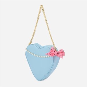 Pinkymika Heart x Ribbon Chain Bag Sax