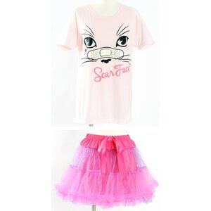 LISTEN FLAVOR Outfit Set (Cat Face ver.) Baby Pink/Pink