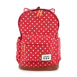 Chinmari Munchkin Cat Ear Backpack Red x Polka Dots