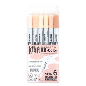 Deleter Neopiko-Color Skin Color 6-Pen Set