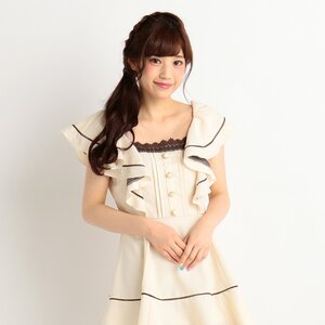 LIZ LISA Glen Plaid & Solid Color Top White