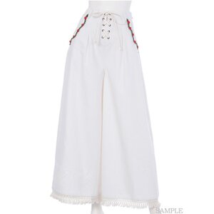 Swankiss Rose Denim Gaucho Pants White