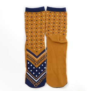 Scarf Socks Navy & Yellow