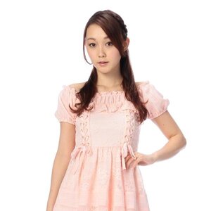 LIZ LISA Lace Ribbon Top Pink