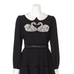 Swankiss Memory Swan Motif Dress Black