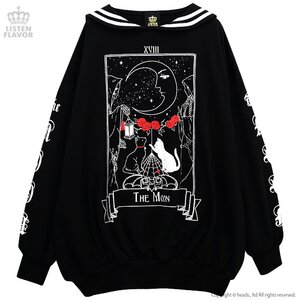 LISTEN FLAVOR The Moon Tarot Sailor Collar Dress Black