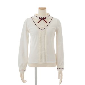 LIZ LISA Stand Collar Blouse Bordeaux