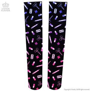 LISTEN FLAVOR Medical Pattern Knee-High Socks (Re-run) Pink