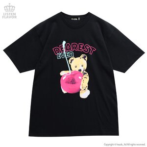 LISTEN FLAVOR Dearest Cherry Bear Big T-Shirt Black