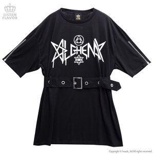 LISTEN FLAVOR Alchemy Zip Sleeve Cutsew w/ Belt Black