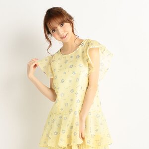 LIZ LISA Frilled Flower Wreath Dress Yellow