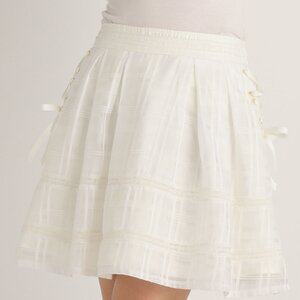 LIZ LISA Message Laced Skirt White