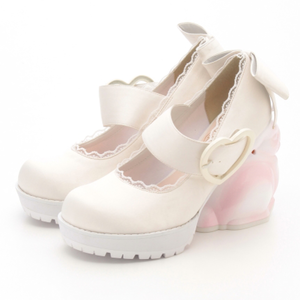 Swankiss Rabbit Heel Shoes White L