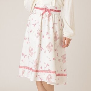 LIZ LISA Eiffel Tower & Books Skirt White