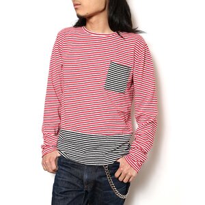 Exchange NERV Border Cutsew Shirt (Red x Black) S
