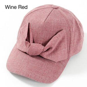 Mignon Minette Big Ribbon Cap Wine Red