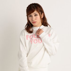 LIZ LISA Fringed Logo Sweater White