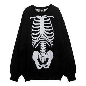 LISTEN FLAVOR Honehone Gaikotsu Knit Black [Pre-order]