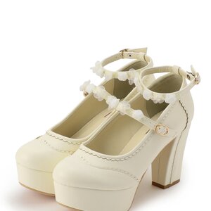 LIZ LISA Organdy Flower Pumps White M