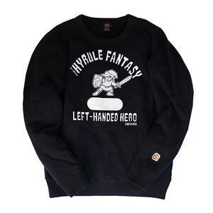 King of Games Legend of Zelda Left-Handed Hero Black Sweatshirt S