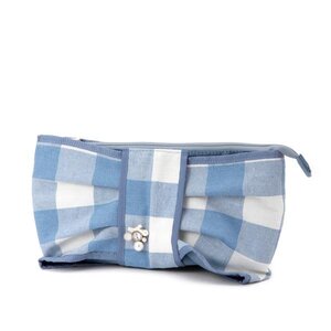 LIZ LISA Gingham Ribbon Clutch Purse Blue