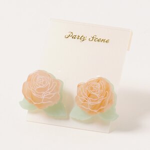 Party Scene Rose Earrings Brown