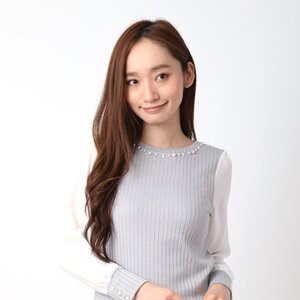 earth music&ecology Pearl Bijou Pullover Light Gray Mixture M