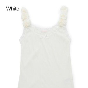 LIZ LISA Shoulder Flower Tank Top White
