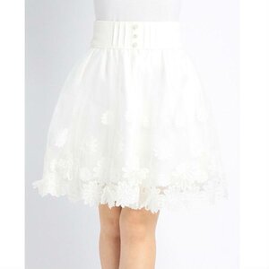 LIZ LISA Sheer Floral Skirt White