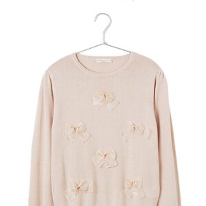 earth music&ecology Organdy Ribbon Pullover Light Pink S