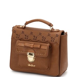 LIZ LISA Scallop-Edged Mini Bag Camel