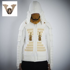 Samurai Armor Hoodie Set ＜White＞ XXXL Hoodie / Yellow Mask / Tatemono Crest A
