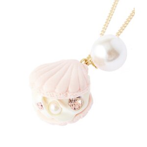 Q-pot. Shell Macaron Necklace Light Pink