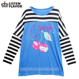 LISTEN FLAVOR Striped Cherry Top Blue