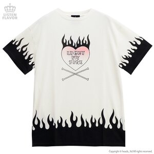 LISTEN FLAVOR Fiery Heart Cutsew White
