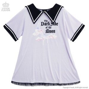 LISTEN FLAVOR Crecent Moon Bat Sailor Flared Dress Lavender