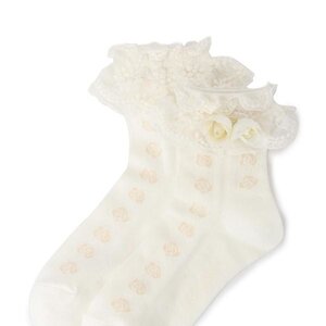 LIZ LISA Rose Corsage Socks White
