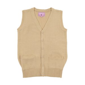 Teens Ever Beige High School Uniform Front-Opening Vest L
