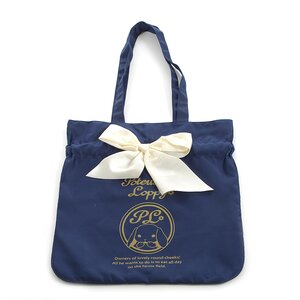 Pote Usa Loppy Satin Ribbon Tote Bag Navy