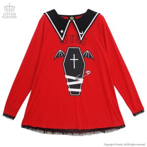 LISTEN FLAVOR Little Devil Coffin Sailor Dress Red