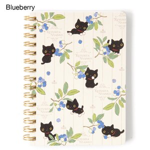 Kutusita Nyanko English Garden Spiral Notebooks Blueberry