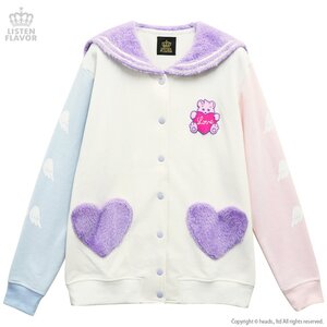 LISTEN FLAVOR Angel Heart Bear Moko Moko Blouson White