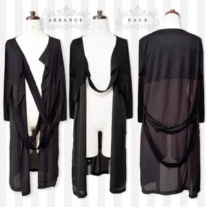 Black MiQuri Grim Reaper Long Cardigan