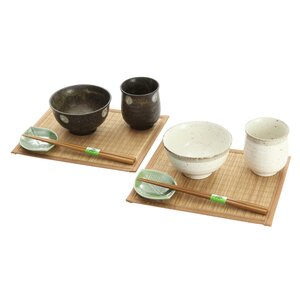 Elegant Mino Ware Natural Style Meal Set