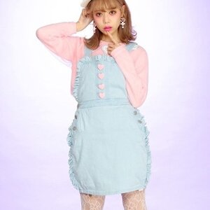 Swankiss Denim Apron Dress Blue M