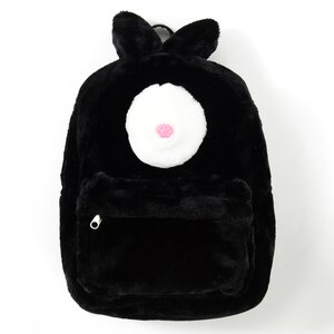 FLAPPER Fluffy Rabbit Backpack Black