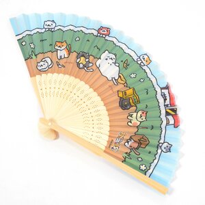 Neko Atsume Folding Fan Garden