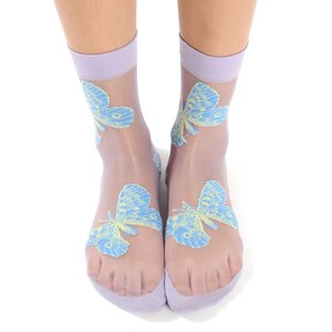 ahcahcum Butterfly Socks Purple